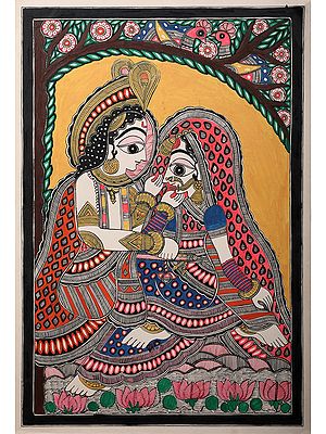 Radha Krishna Divine Love | Handmade Paper | By Ajay Kumar Jha