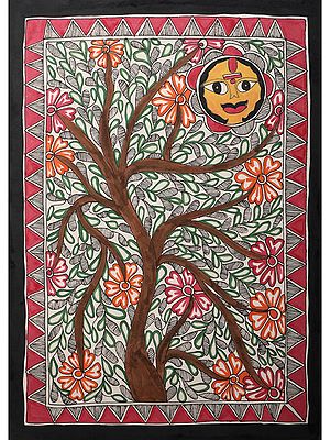 Tree Of Life Rising Sun | Handmade Paper | By Ajay Kumar Jha