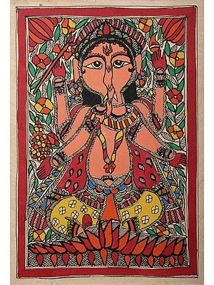 Madhubani Ganesha | Handmade Paper | By Ajay Kumar Jha