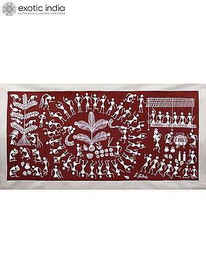 Tribal Celebrations | Warli Art on Cotton