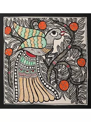 Peacock On Tree | Handmade Paper | By Ajay Kumar Jha