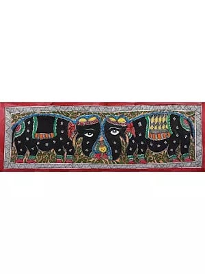 Pair Of Royal Elephant | Handmade Paper | By Ajay Kumar Jha