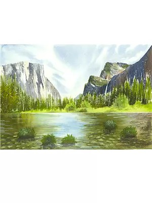 Yosemite Valley | Watercolor On Paper | By Asmita Atre