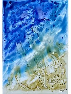 Retreating Coral Sea | Watercolor On Yupo Paper | By Asmita Atre
