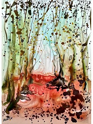 Struggling Forest | Watercolor On Yupo Paper | By Asmita Atre