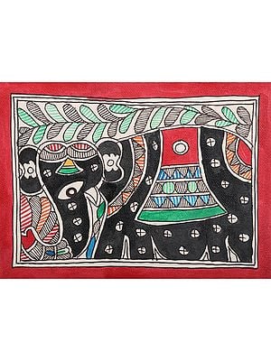 Royal Elephant Handmade Paper Painting | Art by Ajay Kumar Jha