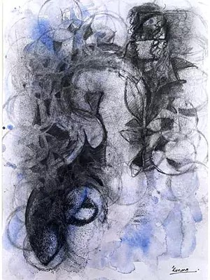 Abstract Of Storm Smoke | Mixed Media On Paper | By Mona Kapoor