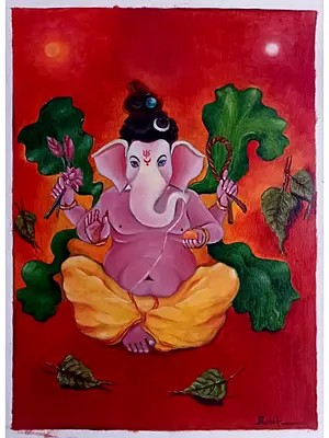 Ganpati Painting | Oil On Canvas | By Rohit