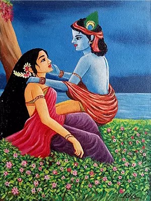 Radha Krishna Divine Love | Acrylic On Canvas | By Rohit