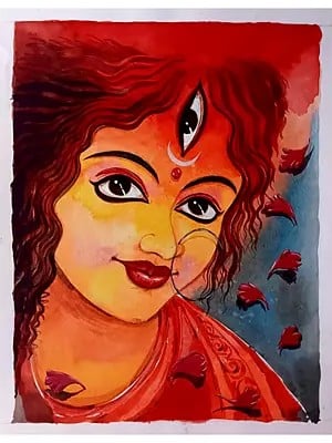 Durga Maa | Watercolor On Canvas | By Rohit