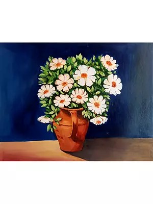 Beautiful Flower Pot | Acrylic On Canvas | By Rohit