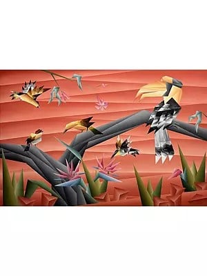 Beautiful Birds | Acrylic On Canvas | By Nirakar Chowdhury