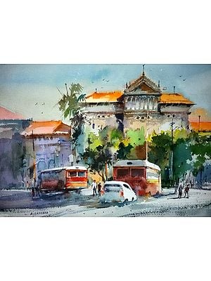 Mumbai City View| Watercolor On Paper | By Rajesh Ajgaonkar