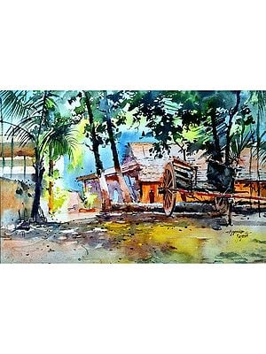 Beautiful Village | Watercolor On Paper | By Rajesh Ajgaonkar
