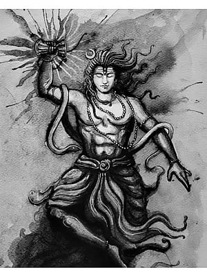 Lord Shiva Tandav | Watercolor On Paper | By Prasad P Mahale