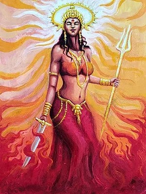 Durga Maa | Watercolor On Paper | By Prasad P Mahale