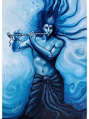 Divine Krishna | Acrylic On Canvas | By Prasad P Mahale