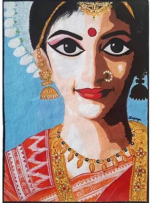 Shringar Of Indian Lady | Mixed Medium On Paper | By Supriya Jammalamadaka
