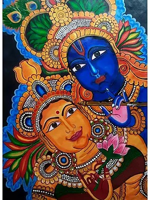 Attractive Radha And Krishna | Acrylic On Canvas | By Supriya Jammalamadaka