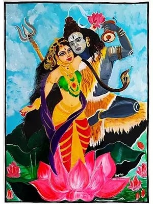 Lord Shiva And Shakti | Acrylic On Canvas | By Supriya Jammalamadaka