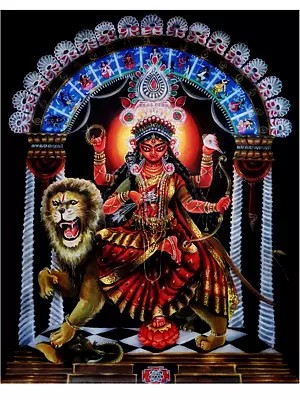 Jagadhatri Devi - Durga | Acrylic On Canvas | By Debasish Mazumder