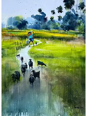 Rural Art | Watercolor On Paper | By Santu Naskar