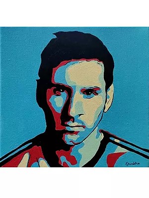 Lionel Messi - Argentine Footballer | Acrylic On Stretched Canvas | By Shraddha Shirsat