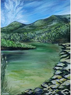 Green Peaks And Land | Acrylic On Canvas | By Zehra Gulam Husain