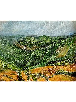 Green Hills | Acrylic On Canvas | By Zehra Gulam Husain