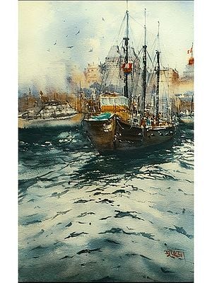 Halifax Port | Watercolor On Paper | By Subhadra Sarkar