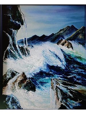 Stormy Sea | Oil On Canvas | By Qureysh Basrai