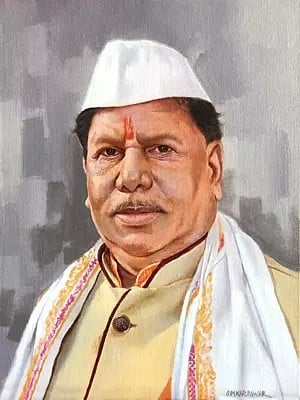 Beautiful Portrait Of Man With Nehru Cap | Oil On Canvas | By Omkar Ashok Pawar
