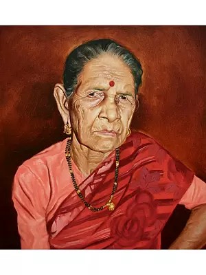 Beauty Of An Old Lady | Oil On Canvas | By Omkar Ashok Pawar