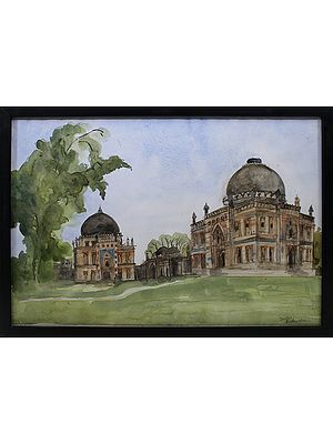 Lodhi Garden | Watercolor On Cartridge | By Deepa Kushwaha | With Frame