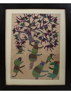 Tribes Art | Poster Color On Paper | By Deepa Kushwaha | With Frame
