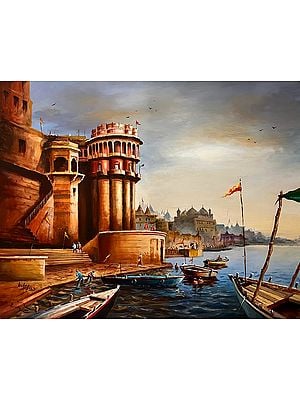 Banaras Ghat | Acrylic On Canvas | By Kulwinder Singh