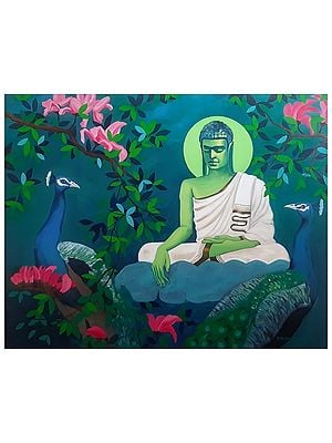 Lord Buddha In Meditation | Acrylic On Canvas | By Debrata Basu