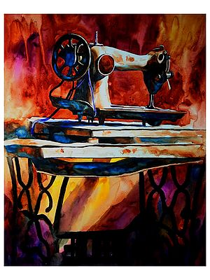 Sewing Machine | Water Color On Febriano Paper | By Debrata Basu