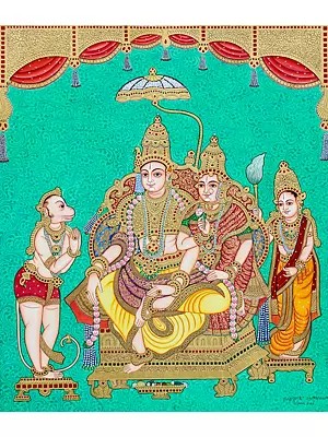Attractive Painting Of Ram Darabar | Natural Color On Cloth | By Shashank Bhardwaj