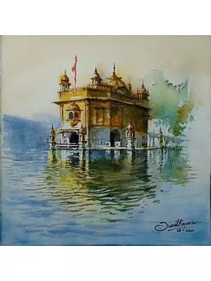 A Morning In Golden Temple | Watercolor On Paper | By Sunil Kapoor