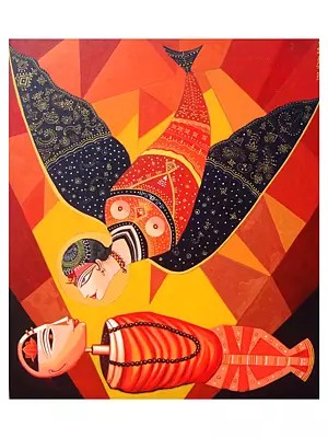 Divine Love | Acrylic On Canvas | By Bhaskar Lahiri