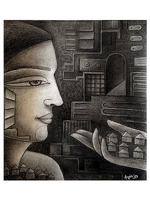 Creative Thinker | Charcoal On Acid Free Paper | By Anjali Surana