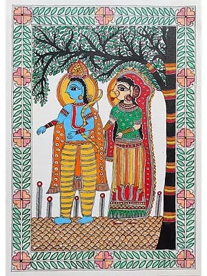 Rama And Sita In Vanvas | Acrylic On Brustro Paper | By Saral Panchal
