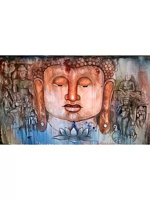 Connection Of Spirituality - The Lord Buddha | Acrylic On Canvas | By Sidharth Royal