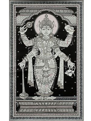 Bhagawan Vishnu with Krishna Lila | Pattachitra Painting