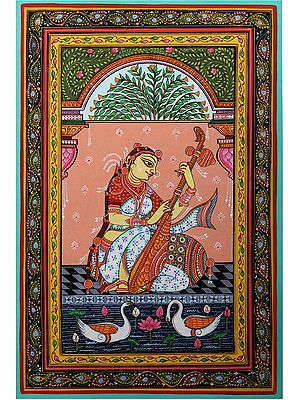 Mirabai - Devotee of Lord Krishna | Pattachitra Painting from Odisha