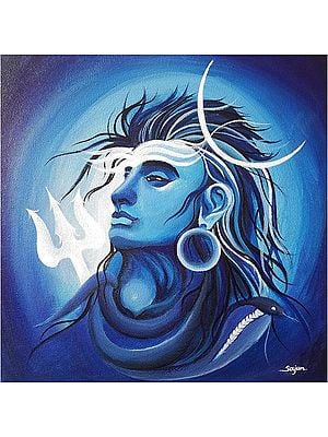 Neelkanth Lord Shiva | Acrylic On Canvas | By Sajan Dhal