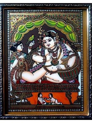 Navaneetha Krishna | Tanjore Paintings with Frame | By Ramesh