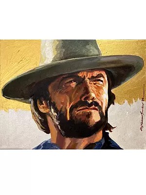Cowboy With Hat | Acrylic On Canvas | By Rajkumar Sarkar