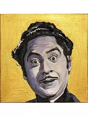 Attractive Portrait Of Mr. Kishore Kumar | Acrylic On Canvas | By Rajkumar Sarkar